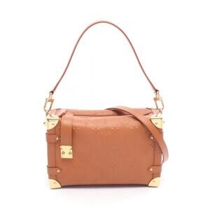 Louis Vuitton Side Trunk Handbag Leather Monogram Brown